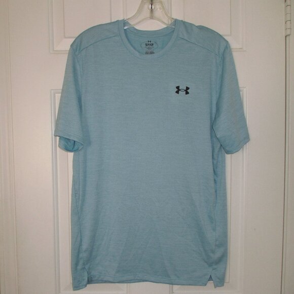 Under Armour Mens S/S Ice Blue Stretch Crew Active T-Shirt - Size Small - Picture 1 of 2